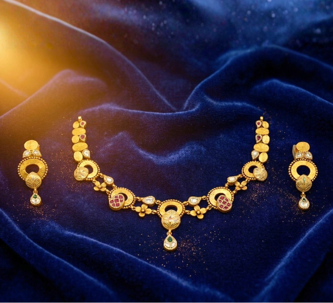 The Circular Harmony Meenakari Choker Set