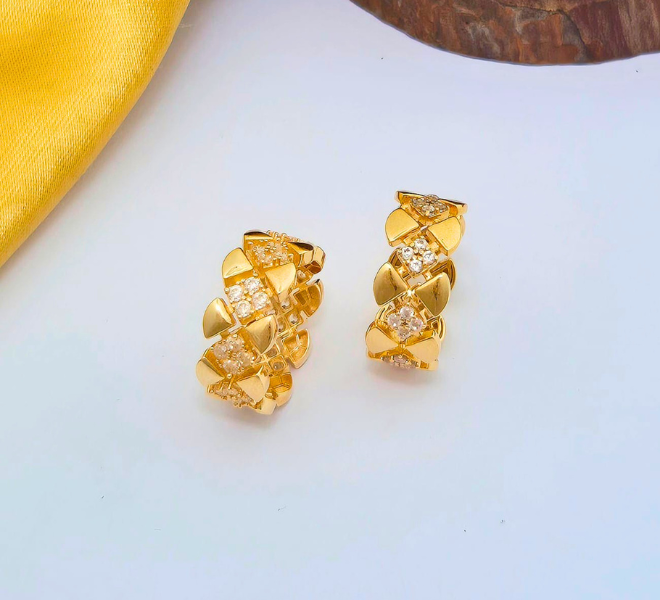 Radiant Trellis Cluster Huggie Hoops