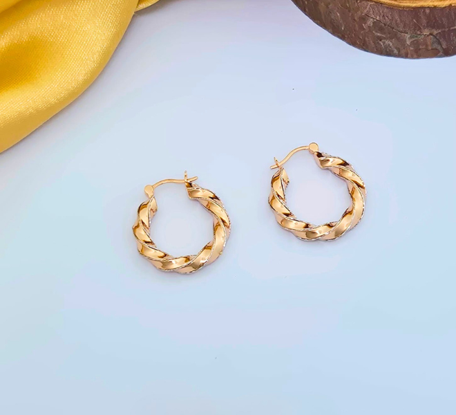 Twisted Gold Hoop Earrings