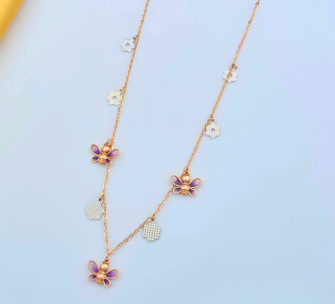 Multicharm Pearl Bow Butterfly Chain