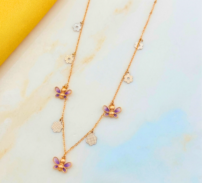 Multicharm Pearl Bow Butterfly Chain