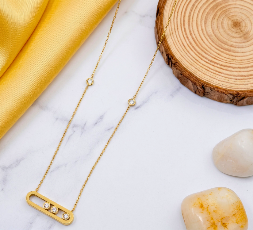 Move Sliding Diamond Pendant  Chain