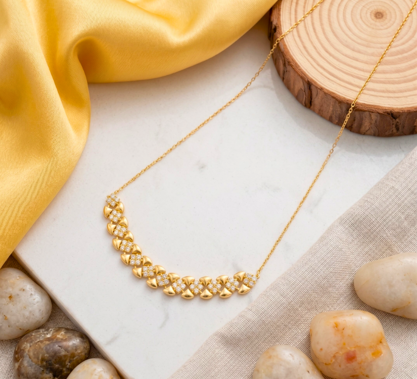Chevron Diamond Smile Chain