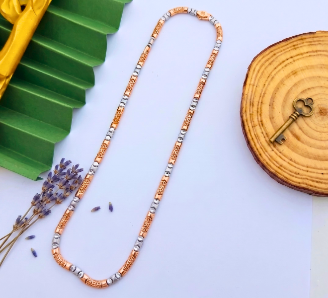 Platinum and Rose Gold Link Chain