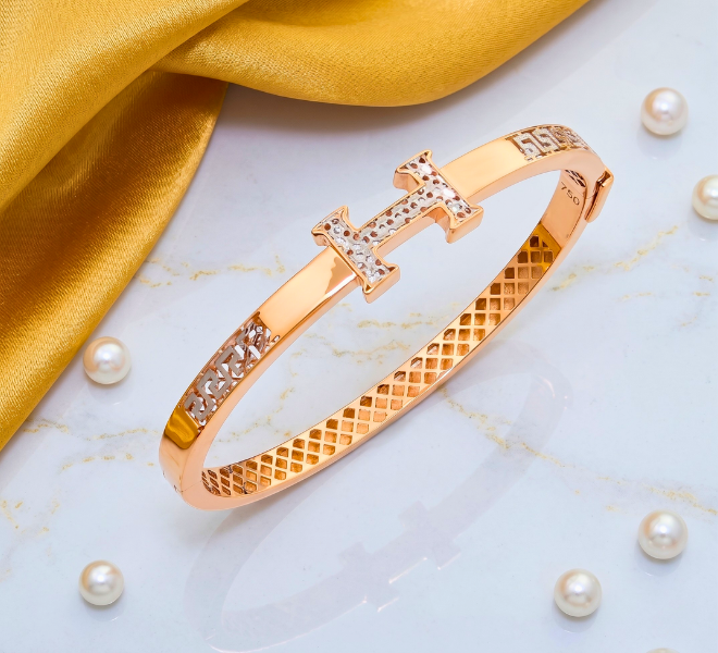 Crystal-Studded "H" Kada