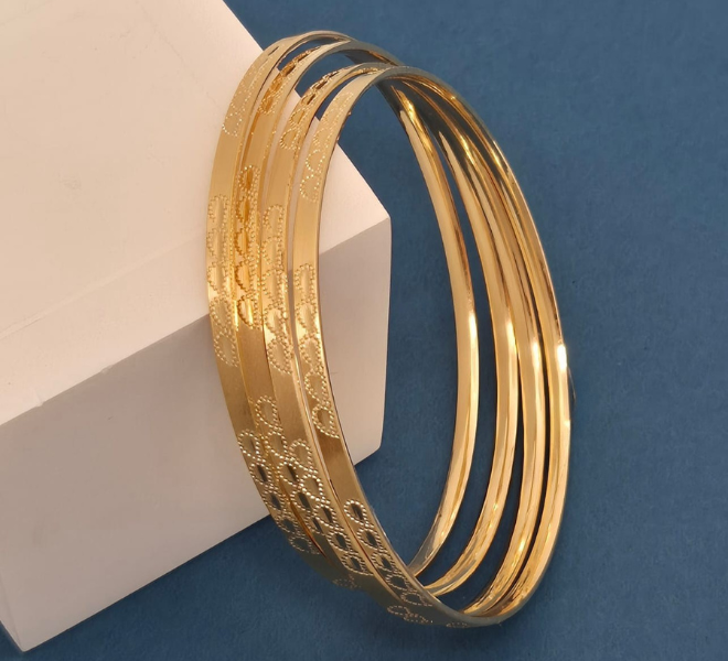 Floral Vine Gold Bangles Set