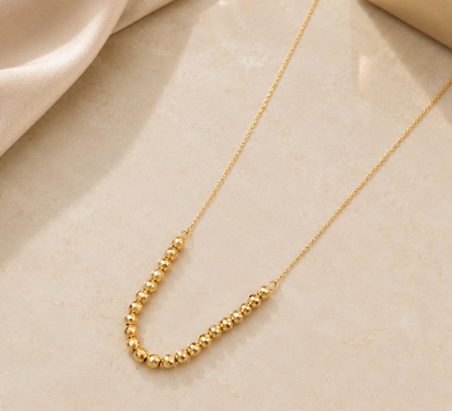 Elegant Faceted Golden Bead