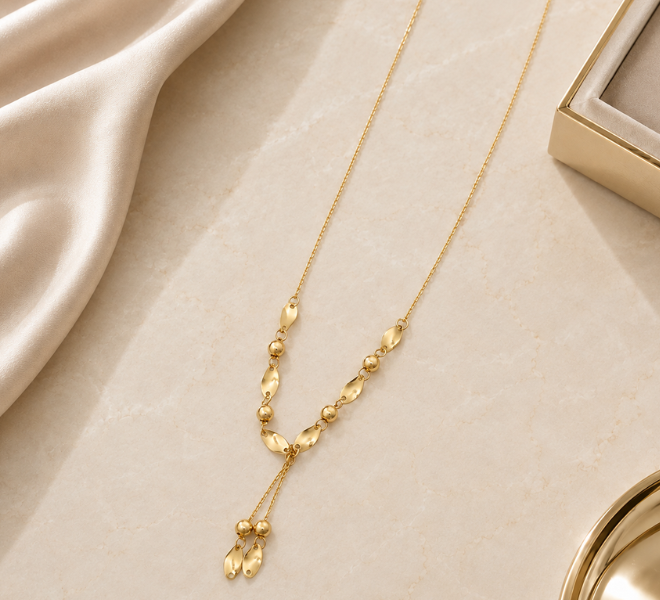 Elegant Golden Bead Tassel Chain