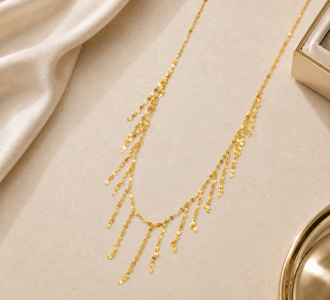 Elegant Golden Fringe Tassel Chain