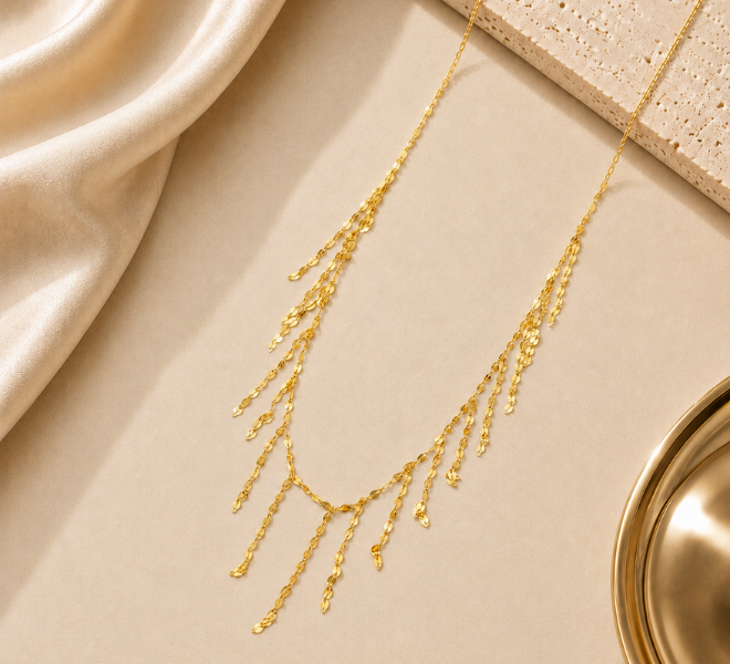 Elegant Golden Fringe Tassel Chain