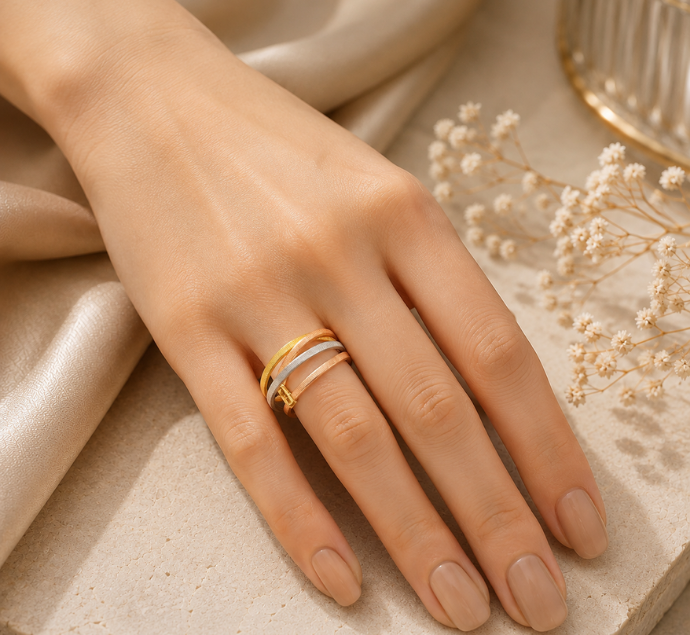 Triple Harmony Gold Ring