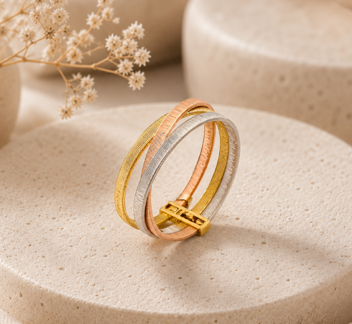 Triple Harmony Gold Ring