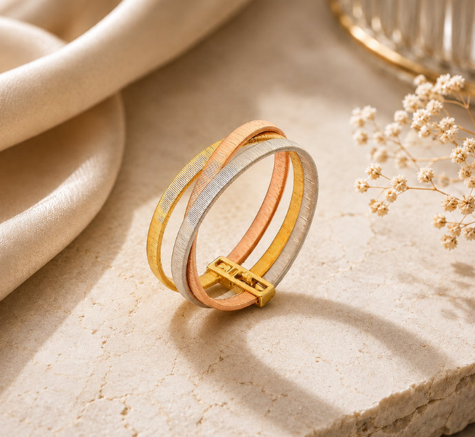 Triple Harmony Gold Ring