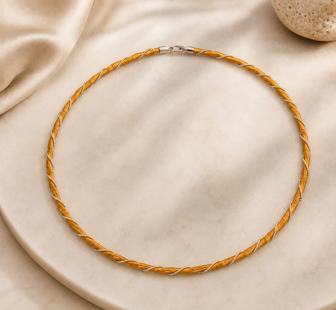 Twisted Two Tone Omega Necklace