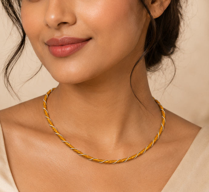 Twisted Two Tone Omega Necklace