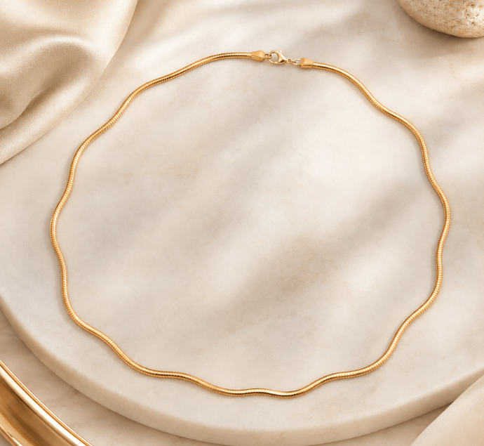Classic Gold Omega Necklace