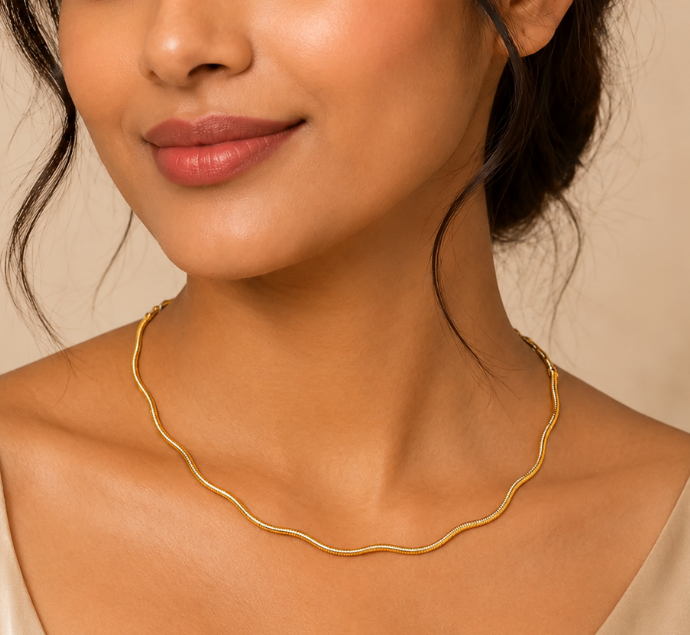 Classic Gold Omega Necklace