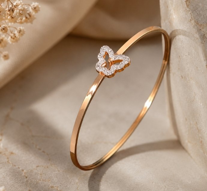 Floral Diamond Gold Kada