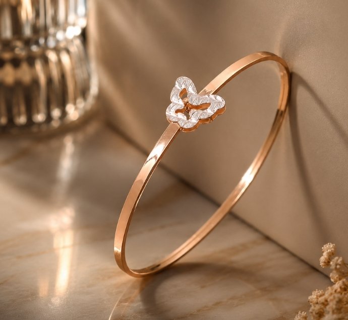 Floral Diamond Gold Kada