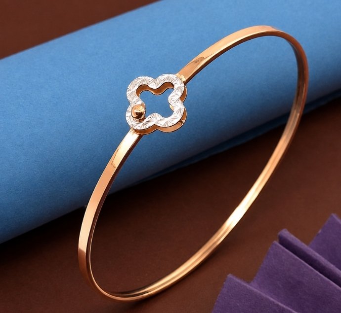Rose Gold Clover Diamond Kada