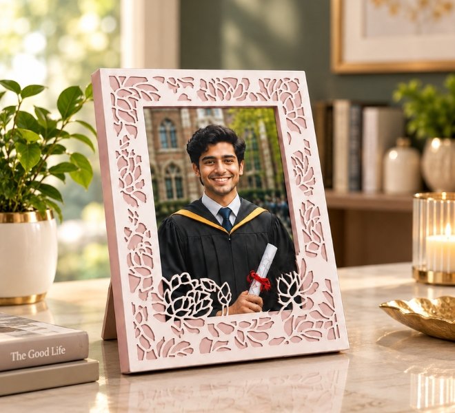 Elegant Floral Cutwork Photo Frame
