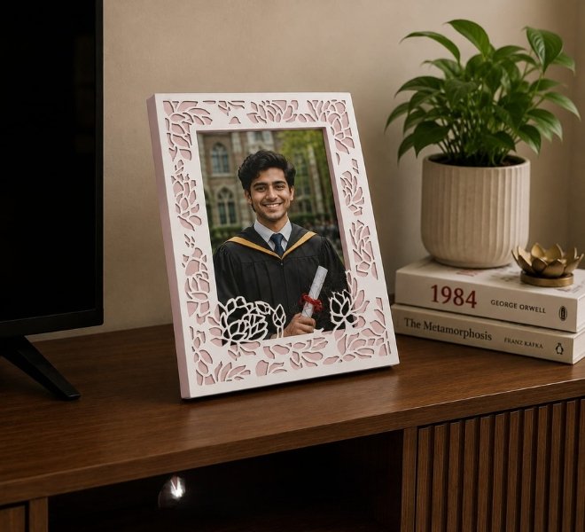 Elegant Floral Cutwork Photo Frame
