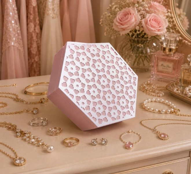 Elegant Blush Pink Floral Cutwork Decorative Lantern