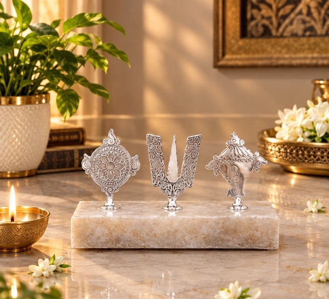 Traditional Silver Spiritual Symbol Table Decor