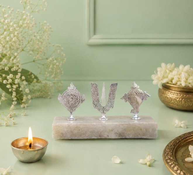 Traditional Silver Spiritual Symbol Table Decor